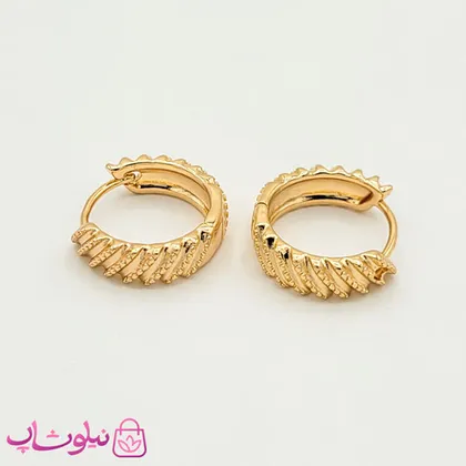 گوشواره زنانه حلقه‌ای ژوپینگ طرحدار
