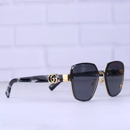 عینک آفتابی گوچی زنانه فریم مربع هاوانا مشکی GG 1547/1