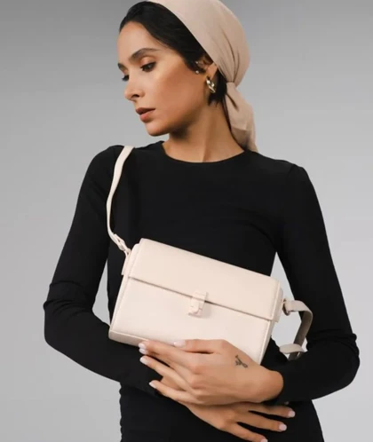 کیف دوشی زنانه چرم مصنوعی بدون دسته دیوید جونز DAVIDJONES
