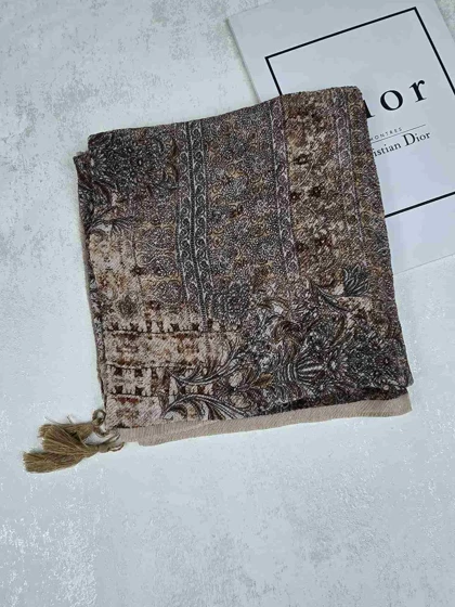 روسری نخی کلیشه طرح شالیزار کد 303