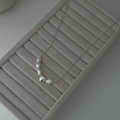 گردنبند قلب و مروارید