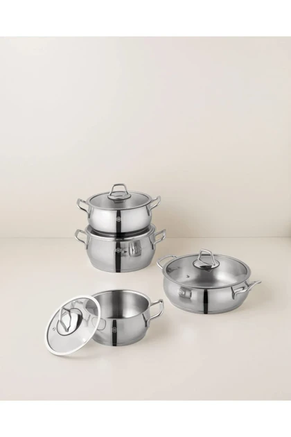 سرویس قابلمه 8 تکه English Home مدل Astera - نقره‌ای