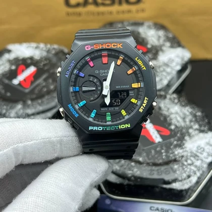 ساعت مچی جیشاک ساعت جهانی موتور ژاپن مشکی