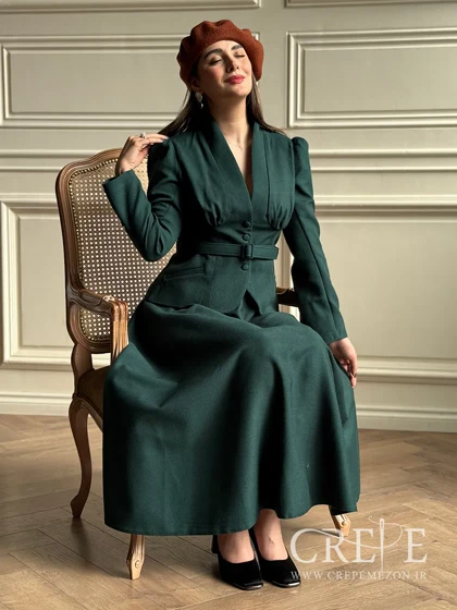 کت دامن کشمیر یقه ایستاده نیکی