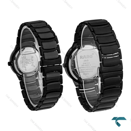 ست ساعت رادو مشکی سرامیکی عقربه سیلور Rado-7281-S