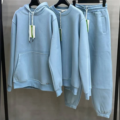 هودی مچینست آبی روشن ساده بیسیک