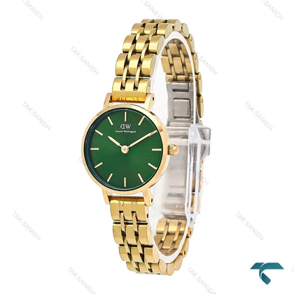 ساعت زنانه دنیل ولینگتون مینی گرد طلایی صفجه سبز Daniel-7040-L