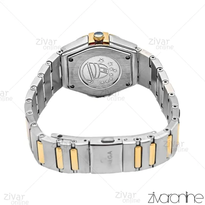 ساعت امگا کانسلیشن زنانه طلایی نقره ای صفحه صدفی 105855