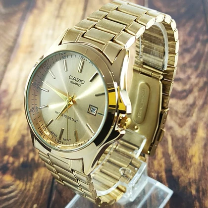 ساعت عقربه ای طلایی صفحه طلایی Casio مدل Edmon