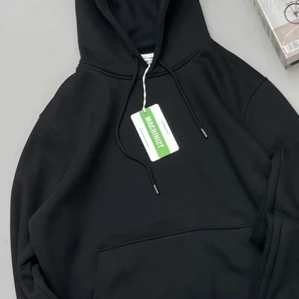 هودی مچینست مشکی ساده بیسیک