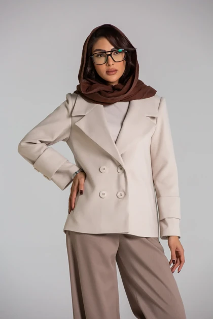 پالتو کت فوتر کراپ 4 دکمه