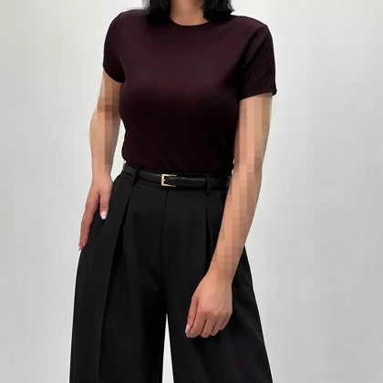 کراپ تیشرتی زنانه ساده 008123105013
