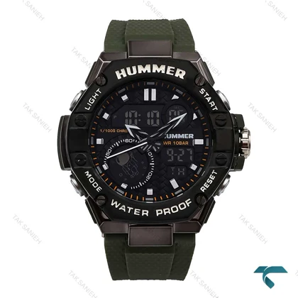 ساعت هامر مردانه 1432 دوزمانه سبز مشکی Hummer-6511-G