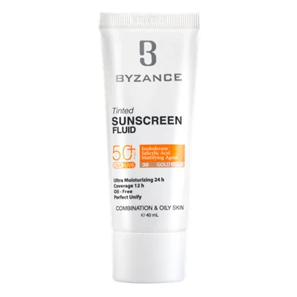 ضد آفتاب رنگی SPF 50 پوست چرب بیزانس شماره 30 40 میل