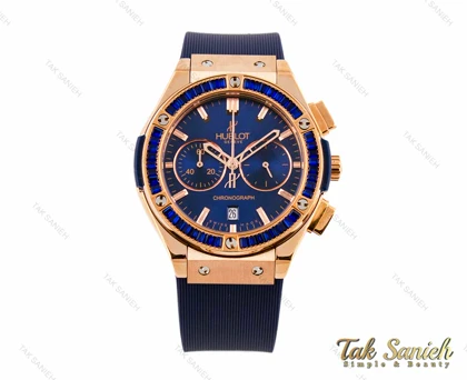 ساعت هابلوت زنانه سه موتوره رزگلد سرمه ای Hublot-2842-L