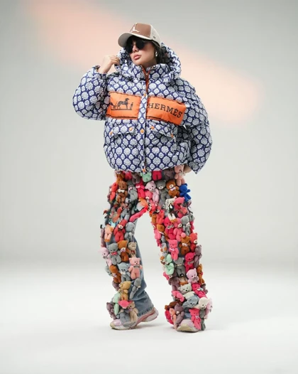 کاپشن زنانه طرح دار هرمس