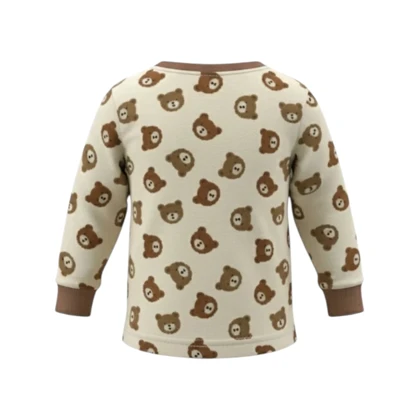ست سویشرت آستین بلند و شلوار پسرانه مدل خرس کوچولو PJ1386