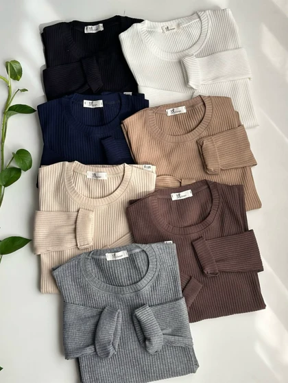 بلوز یقه گرد کبریتی زنانه