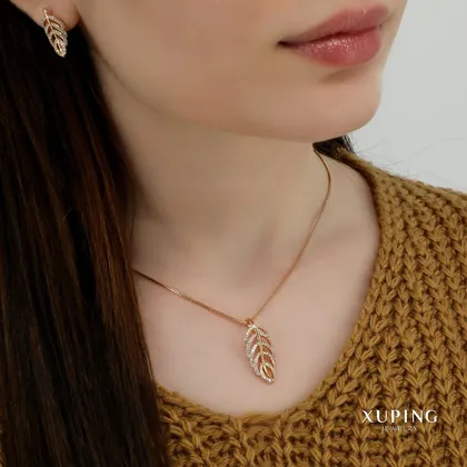 نیمست فول‌نگین طرح برگ ژوپینگ