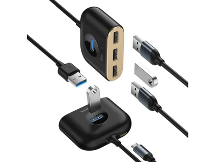هاب آداپتور یو اس بی بیسوس Baseus Square round 4 in 1 USB HUB Adapter