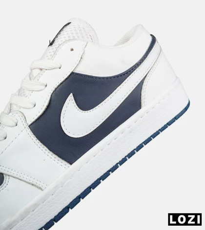 کتانی نایک ایر جردن 1 سفید سرمه ای مدل 9297 مردانه و زنانه