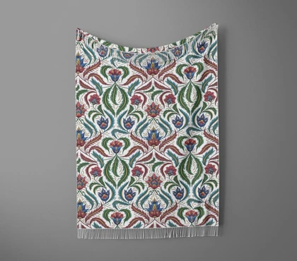 شال مبل ریش دار sofa shawl 51