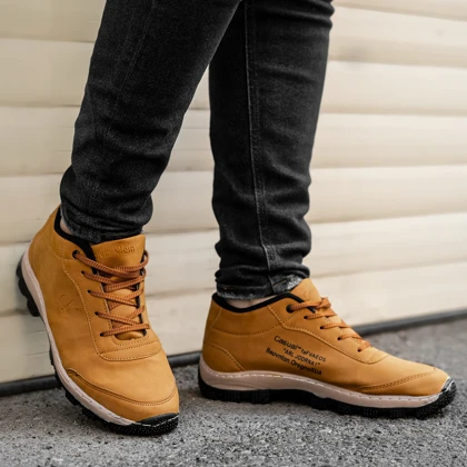 نیم بوت مردانه عسلی CK ویژه مدل Behdad