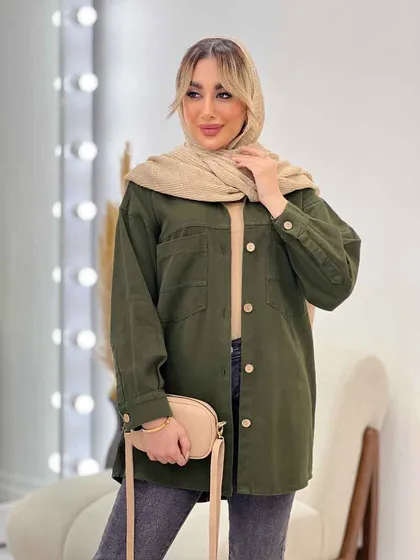 مانتو کتان پشت دکمه