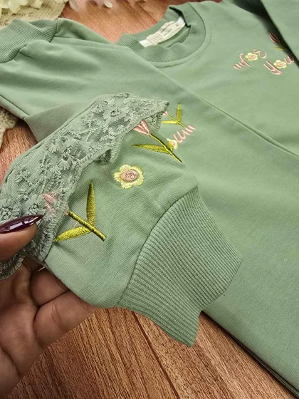 بلوز شلوار دخترانه طرح لاله گلدوزی