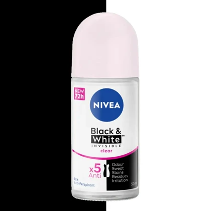 رول ضد تعریق زنانه نیوآ مدل Black &White Clear 72H حجم 50ml