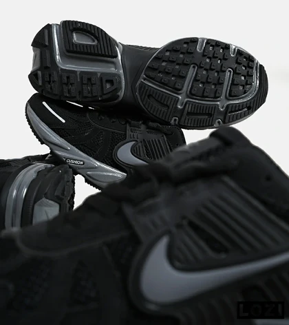 کفش کتانی مردانه و زنانه مشکی خاکستری Nike cushlon مدل 6210