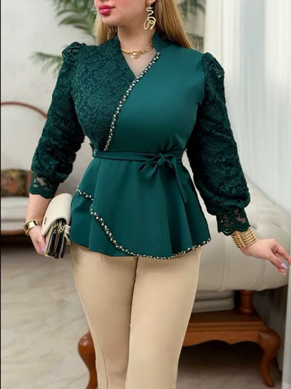 تونیک آستین دانتل 3755