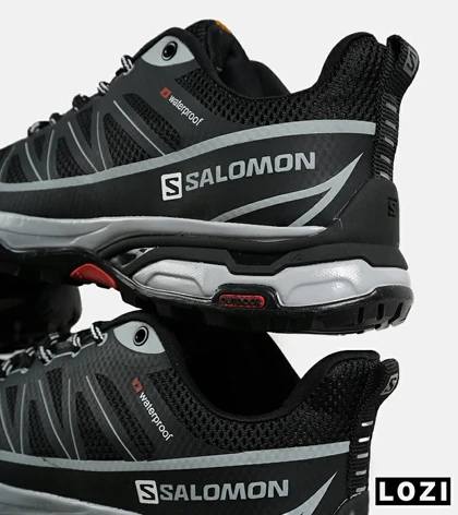 کفش کتانی مردانه و زنانه مشکی طوسی Salomon Waterproof V.2