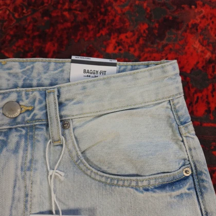 شلوار جین نیم بگ بدون جنسیت pull & bear کد 377