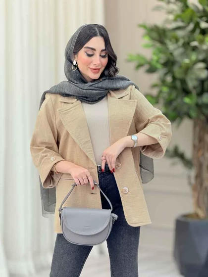 مانتو آستین پاکتی جیب نما ترگل