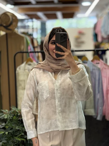 شومیز شیشه ای نگینی-1042