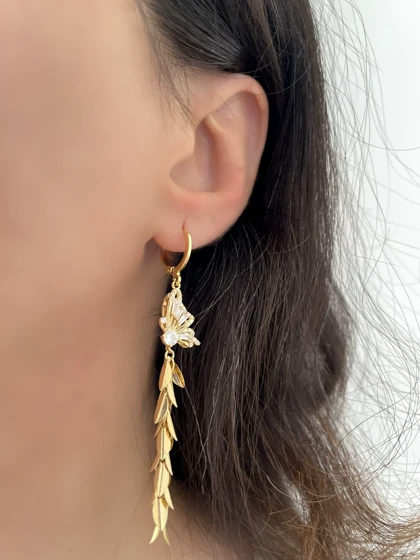 گوشواره پروانه ای آویز Nibro