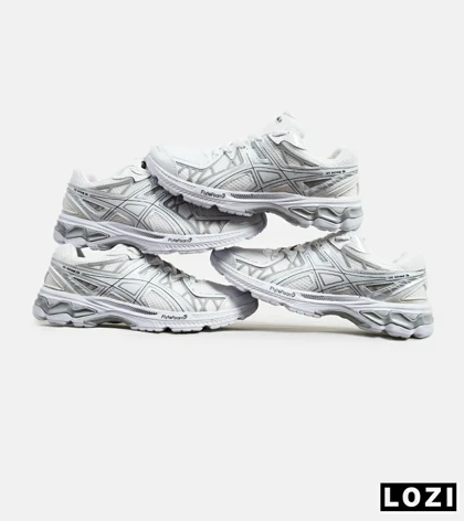 کفش کتانی مردانه سفید طوسی ASICS KAYANO 20