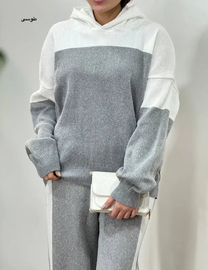 ست هودی و شلوار بافت هاله