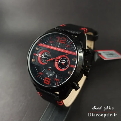 ساعت مچی مردانه اورجینال موتور ژاپنی برند مینی فوکوس سه موتور مدل Mf0068G.05 بند چرم