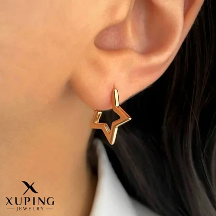 گوشواره حلقه‌ای ستاره‌ای ژوپینگ، درخشش مینیمال برای استایل شما Xuping