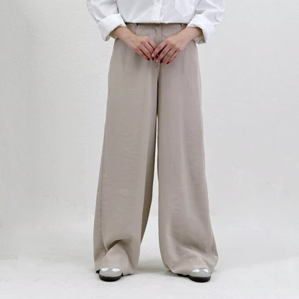 شلوار پارچه ای زنانه سیلک جلو پیله