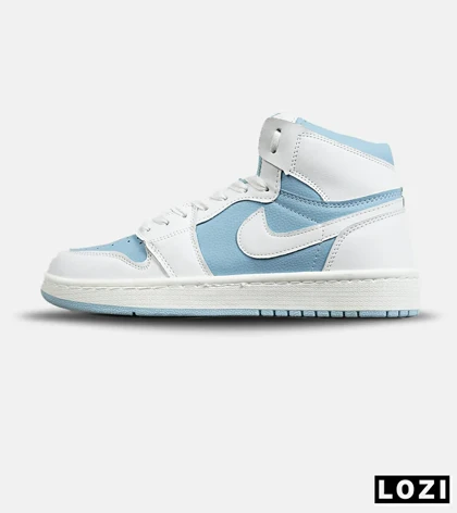 کفش کتانی ساق‌دار مردانه و زنانه سفید آبی NIKE jordan 1 مدل 7692