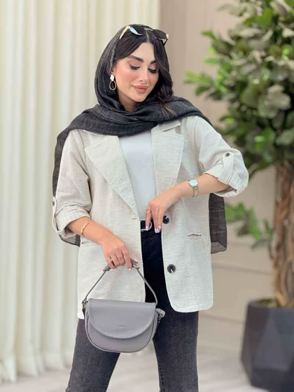 مانتو دو دکمه آستین پاگن آرنیکا