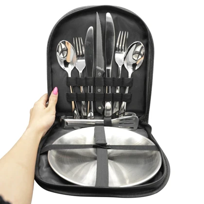 ست ظروف مسافرتی کمپینگ دو نفره مدل 404L1426 ده عددی