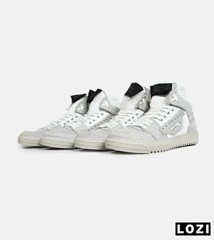 کفش کتانی ساق‌دار طوسی سفید OFF WHITE