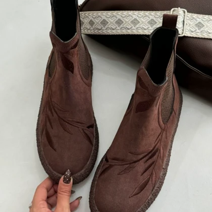 نیم بوت گلدوزی زیره برفی روژکا 4204