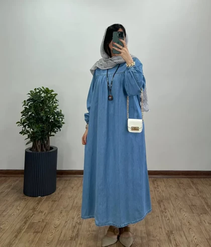 پیراهن مانتویی جین پاییزه هانا 4