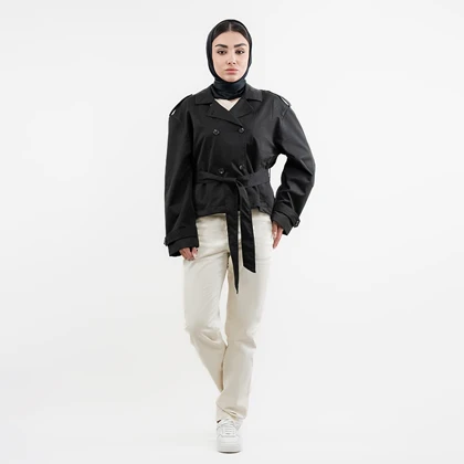 ترنچ کت دبل برست اورسایز زنانه - 62251174