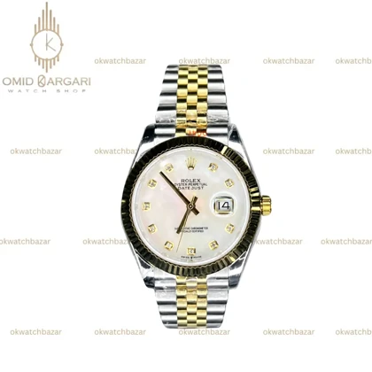 ساعت مچی رولکس دیت جاست سوئیسی سیلورطلایی ایندکس نگین‌دار Rolex Datejust